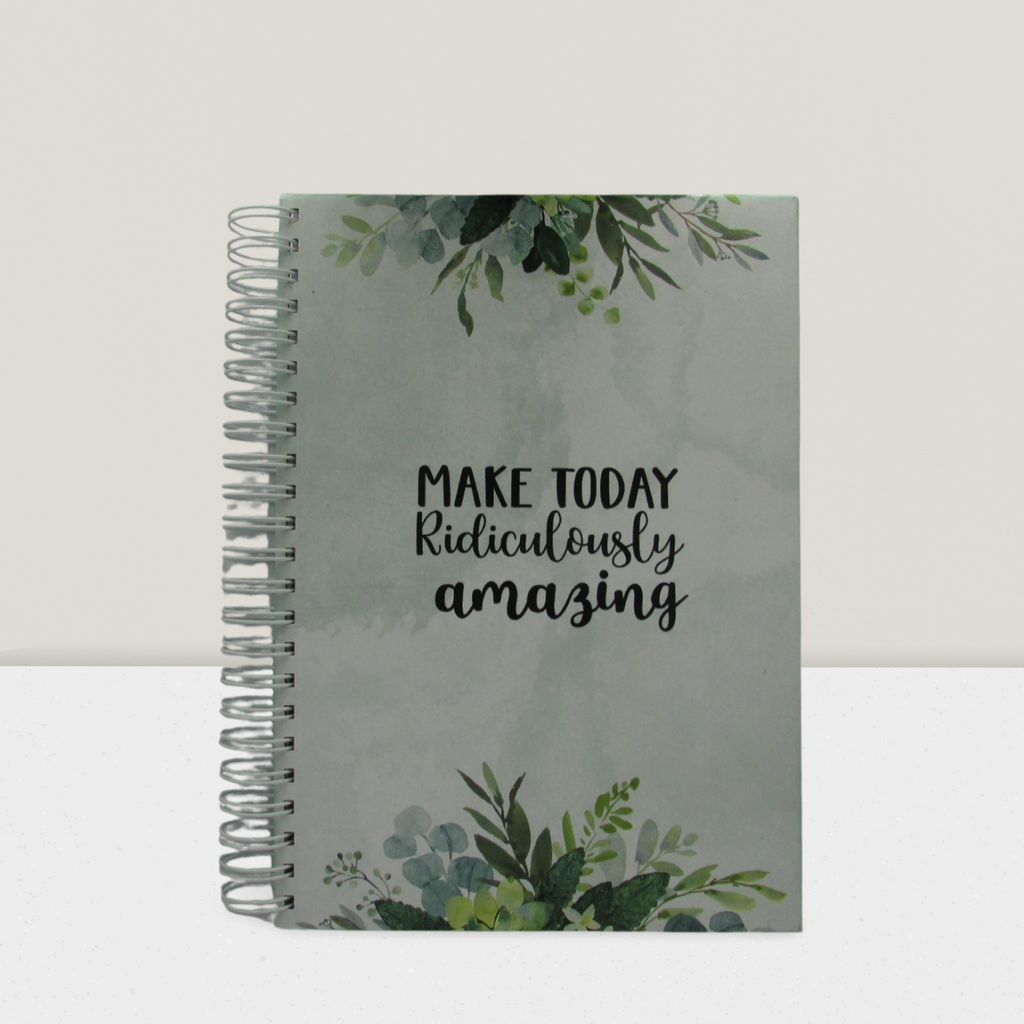 New A4 Lined Notebook - Leaves design