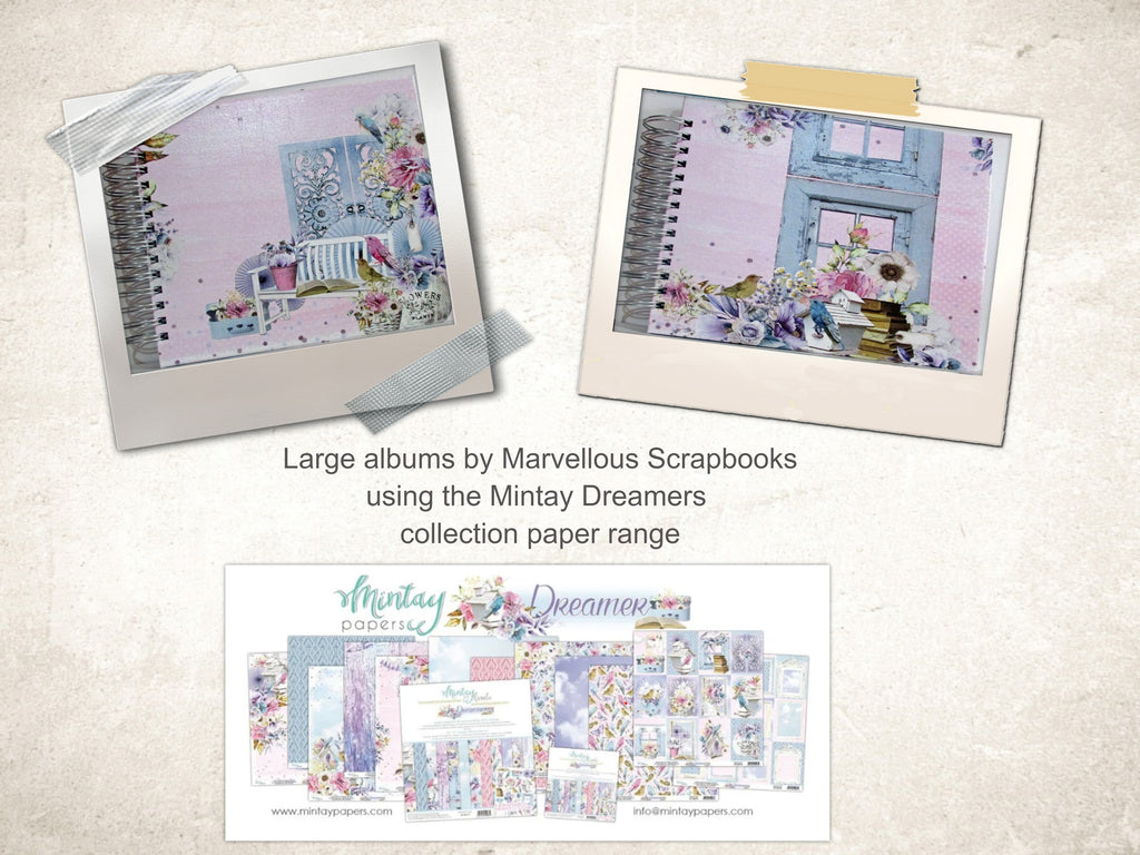 Large albums using the Dreamer collection by Mintay paper