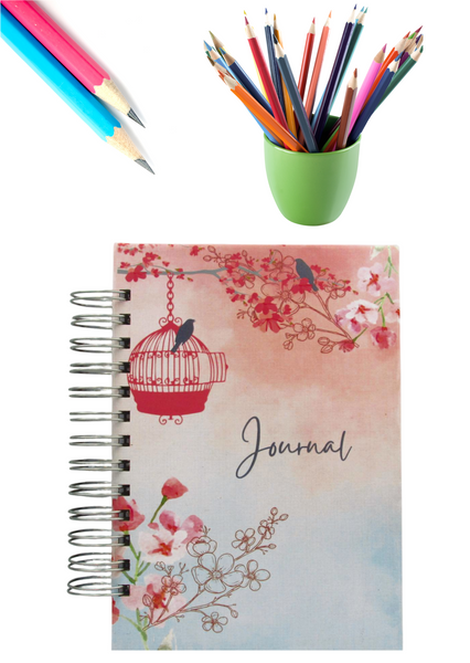 Pink Floral A5 lined notebook - A5N167L