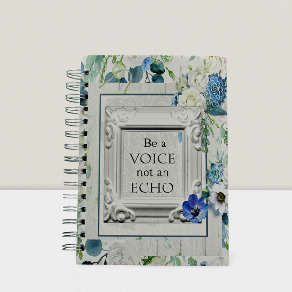 Blue floral A5 lined notebook - A5N200L