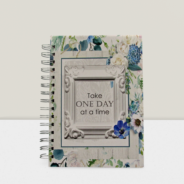 Blue floral A5 lined notebook - A5N200L