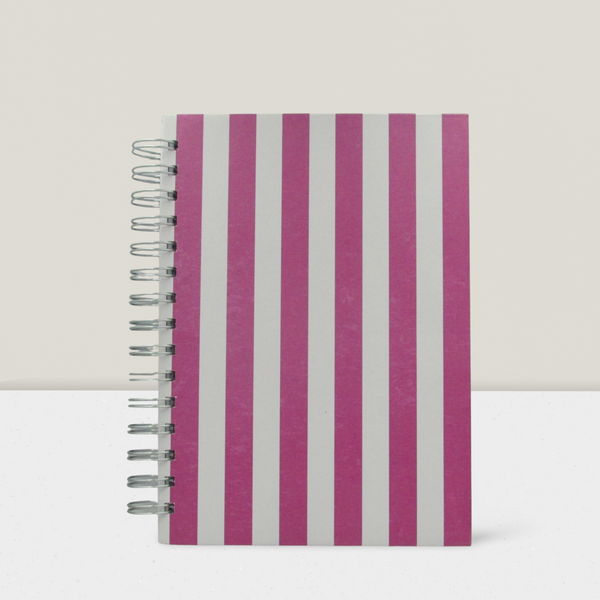 Magenta stripe and geometric design - A5 Lined notebook - A5N218L