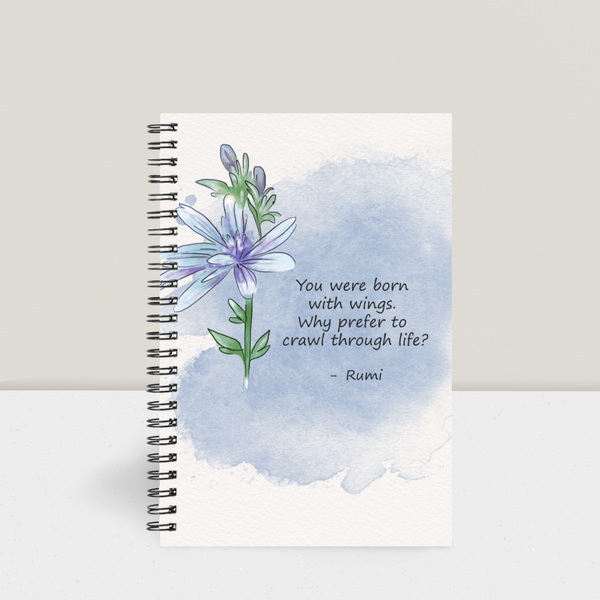 Spiral Notebook – Wings quote by Rumi