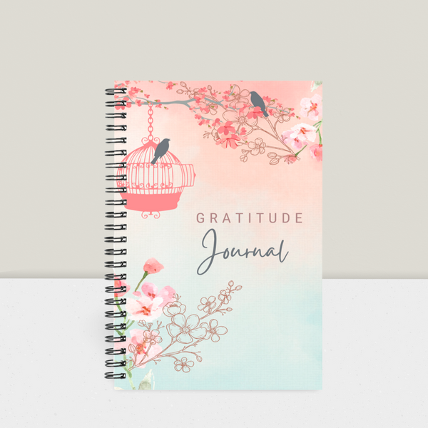 Spiral Notebook - Pink Floral - Gratitude Journal