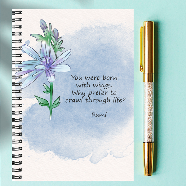 Spiral Notebook – Wings quote by Rumi