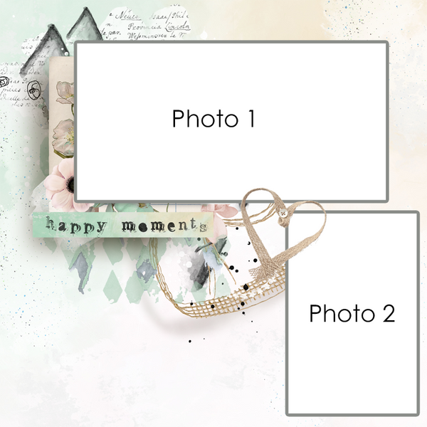 happy moments digital photo layout -  dl03